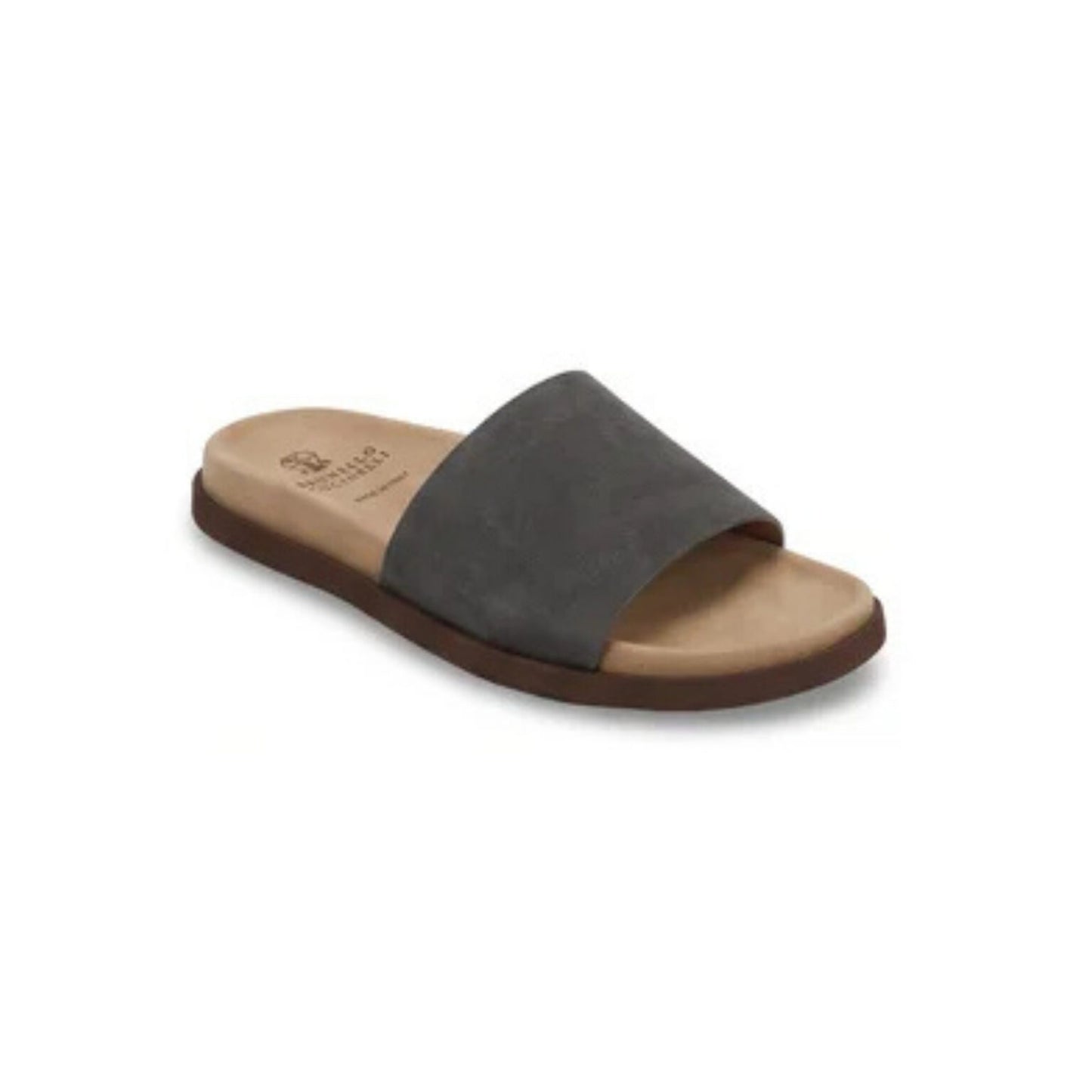 Brunello Cucinelli Suede Charcoal Grey Sandals