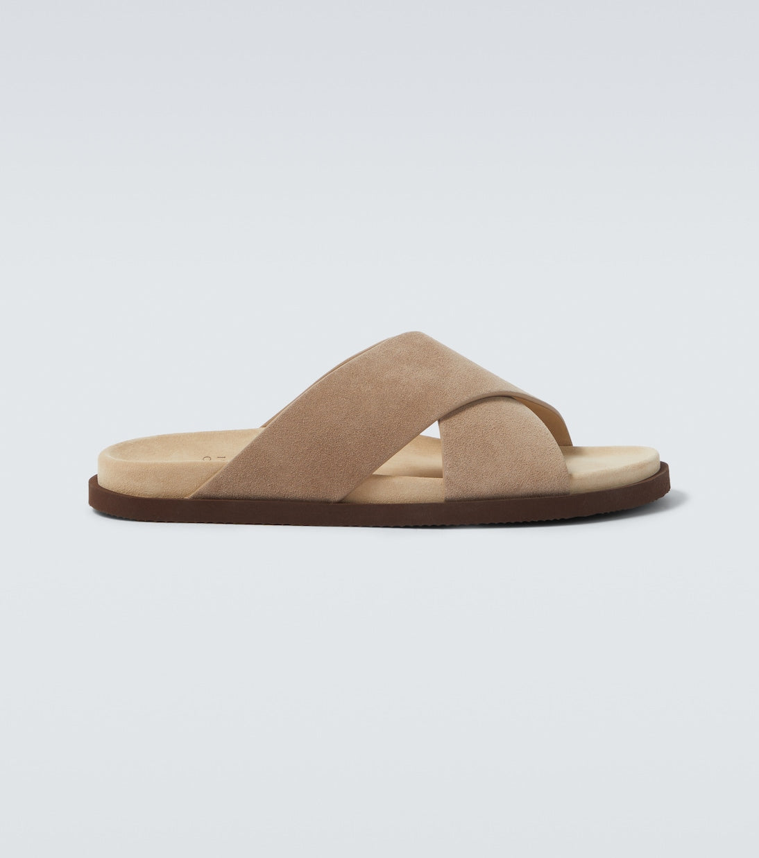Brunello Cucinelli Biege Suede Crossover Sandals