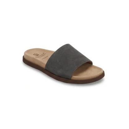 Brunello Cucinelli Suede Charcoal Grey Sandals