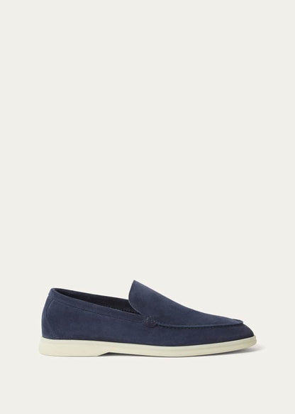 Loro Piana Summer Walk Loafer Suede Dark Deep Sea