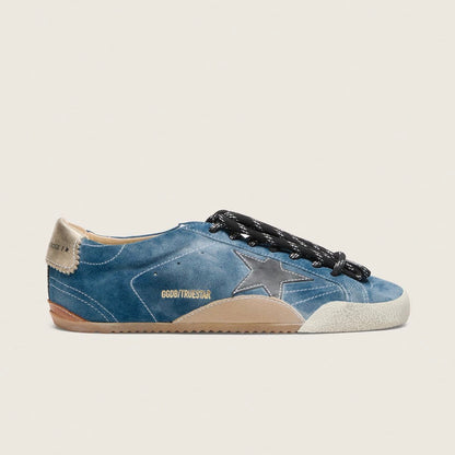 Golden Goose True-Star in teal suede with black star and cream heel tab(Women's)
