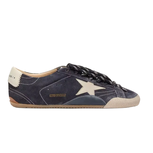 Golden Goose Women's True-Star in dark blue suede with white nappa leather star and heel tab