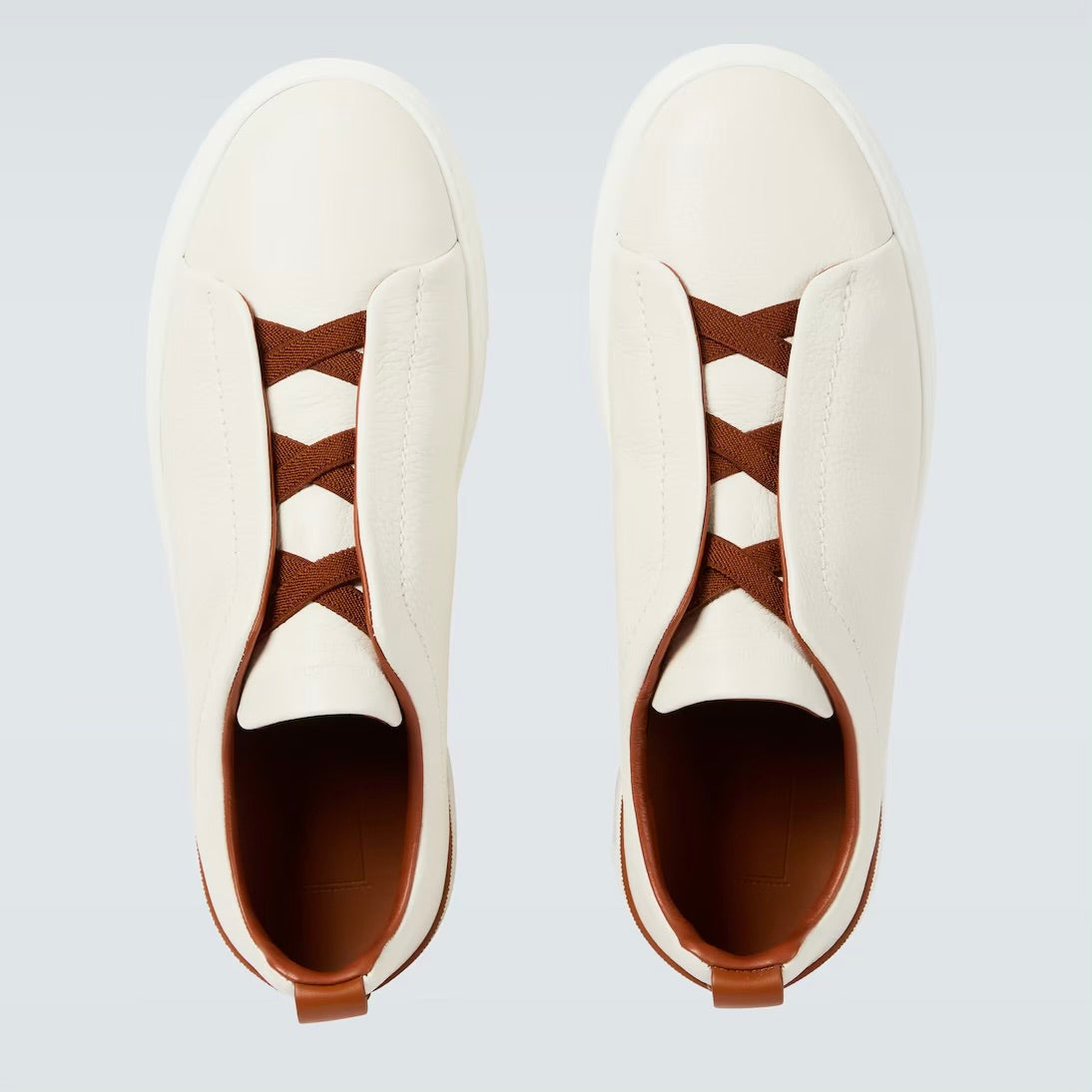 Zegna Triple Stitch leather sneakers WHITE TRIPLE STITCH Off White