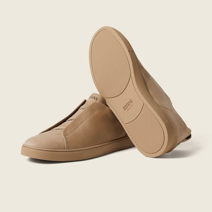 Zegna BEIGE TRIPLE STITCH™ SECONDSKIN SNEAKERS