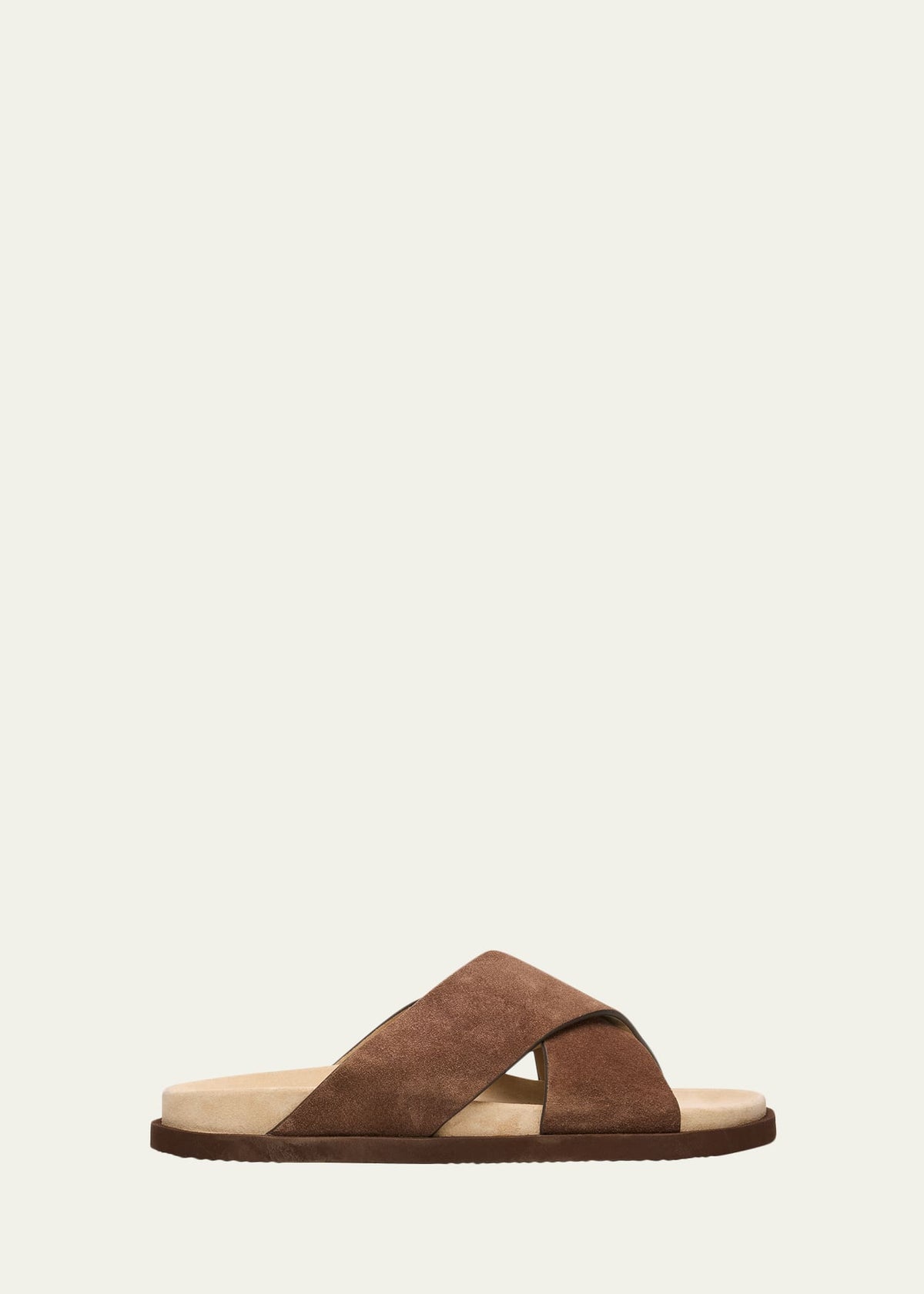 Brunello Cucinelli Brown Suede Crossover Sandals