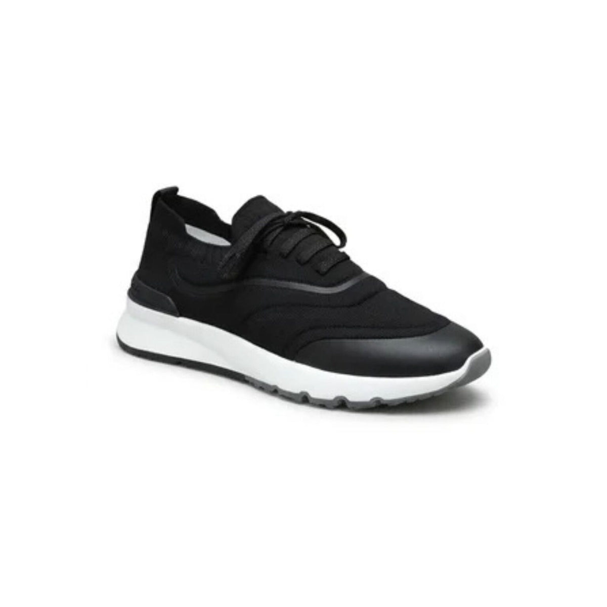 Brunello Cucinelli Techno Cotton Knit Runners With Heat-Bonded Details Black