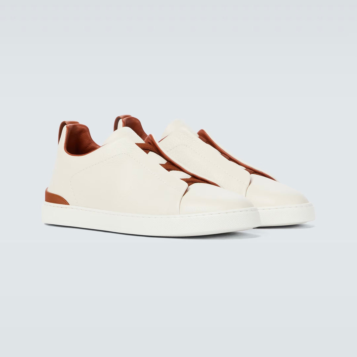 Zegna Triple Stitch leather sneakers WHITE TRIPLE STITCH Off White