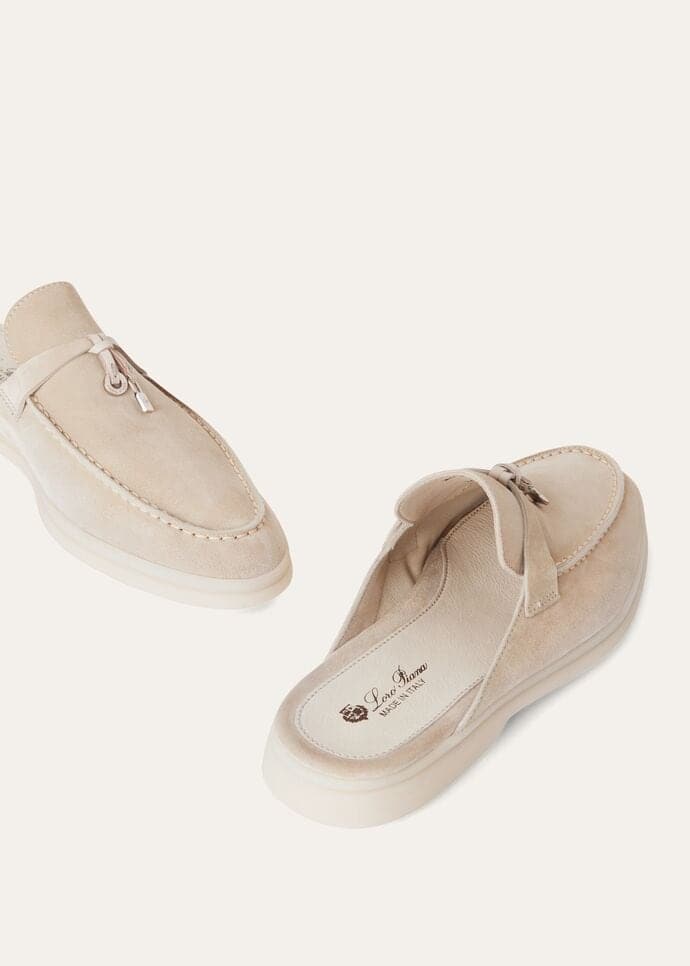 Loro Piana Charms Walk Babouche Loafer Suede Linen