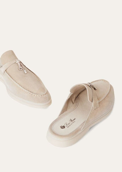 Loro Piana Charms Walk Babouche Loafer Suede Linen