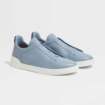ZEGNA LIGHT BLUE TRIPLE STITCH™ SECONDSKIN SNEAKERS Light Blue