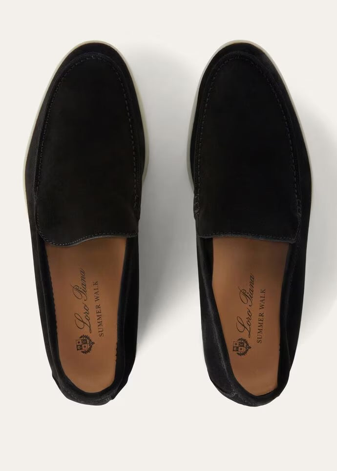 Loro Piana Summer Walk Loafer Suede Black