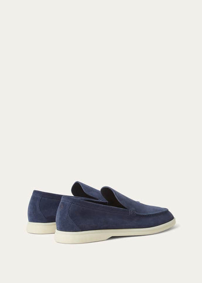 Loro Piana Summer Walk Loafer Suede Dark Deep Sea