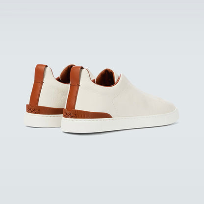 Zegna Triple Stitch leather sneakers WHITE TRIPLE STITCH Off White