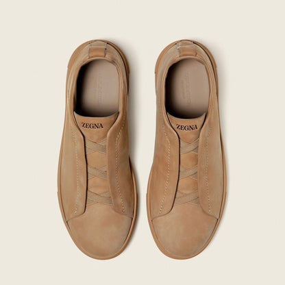 Zegna BEIGE TRIPLE STITCH™ SECONDSKIN SNEAKERS