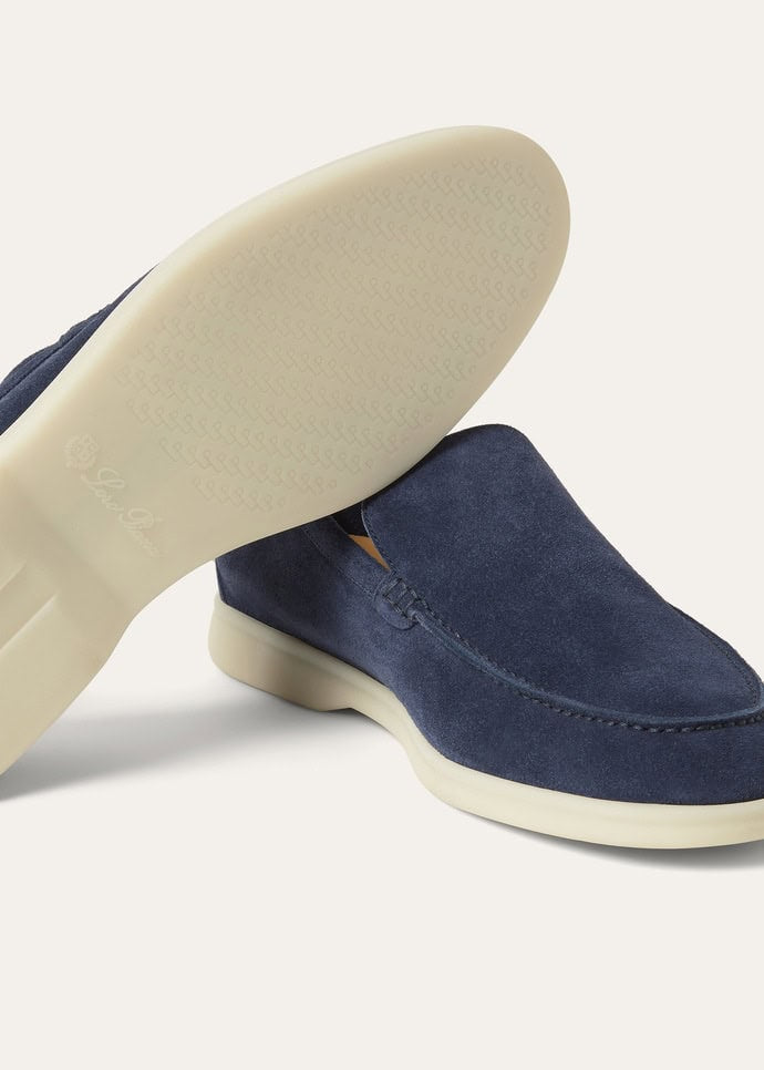 Loro Piana Summer Walk Loafer Suede Dark Deep Sea