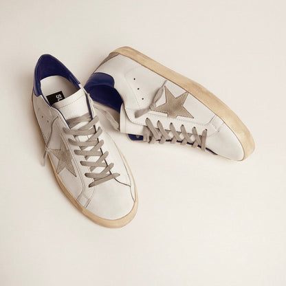 Golden Goose Super-Star – White Royal Blue Grey Suede Patch