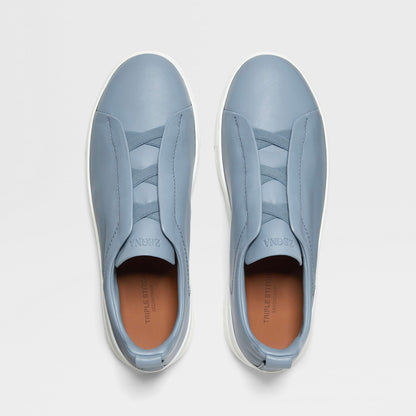 ZEGNA LIGHT BLUE TRIPLE STITCH™ SECONDSKIN SNEAKERS Light Blue