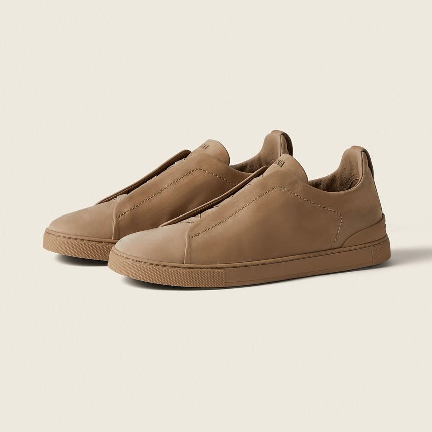 Zegna BEIGE TRIPLE STITCH™ SECONDSKIN SNEAKERS