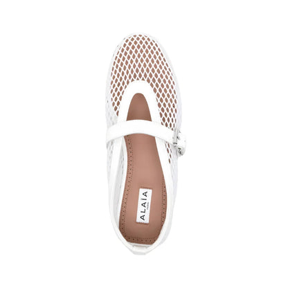 Alaïa Buckle Ballet Flats | White