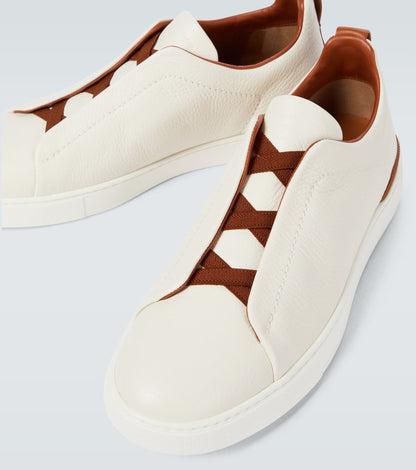 Zegna Triple Stitch leather sneakers WHITE TRIPLE STITCH Off White