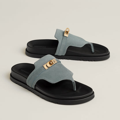 Hermes / Empire sandal Bleu Tonnerre