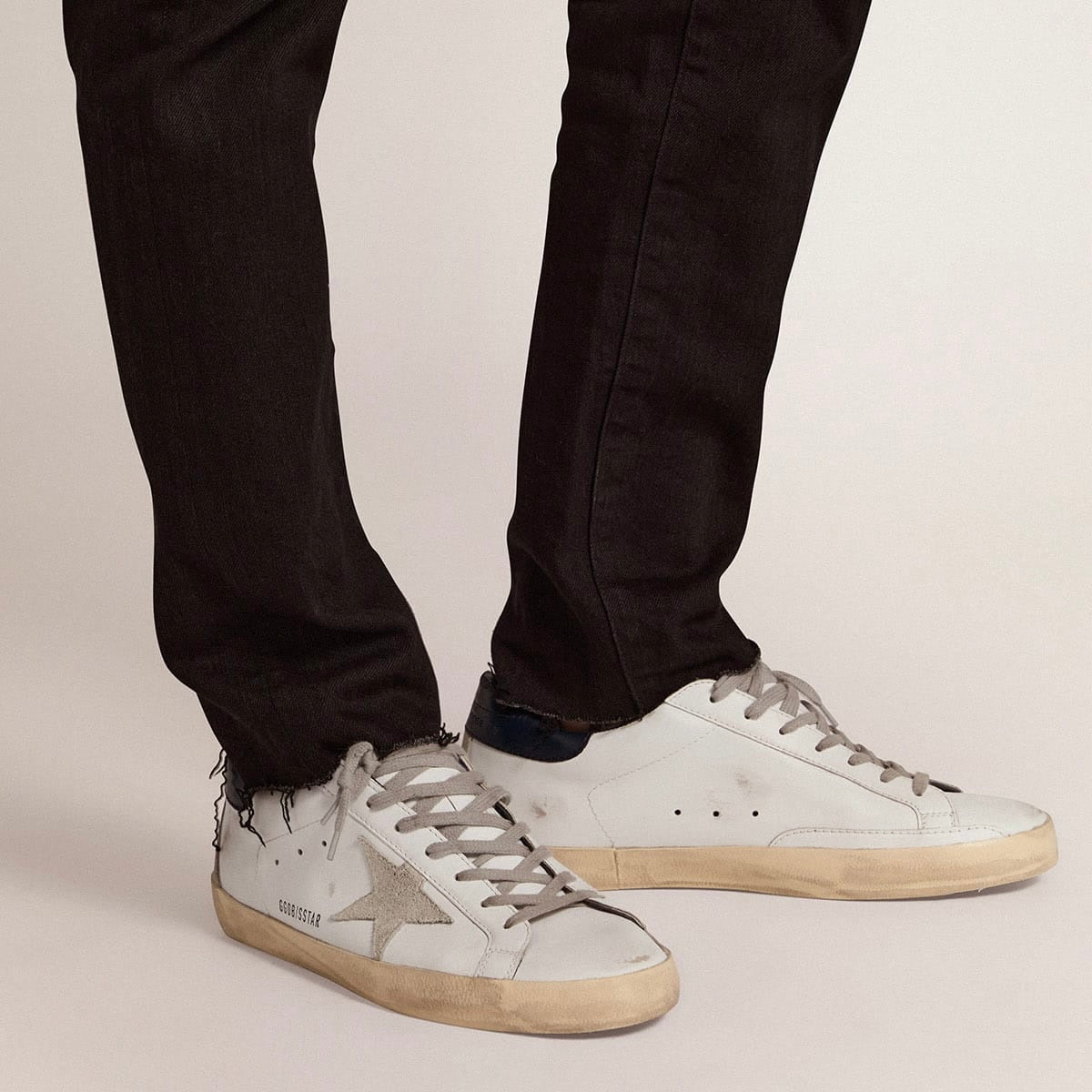 Golden Goose Super-Star – White Royal Blue Grey Suede Patch