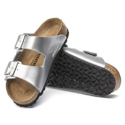 Birkenstock Arizona Children's Percoflor - Electroplated Silver with a Metallic Sheen