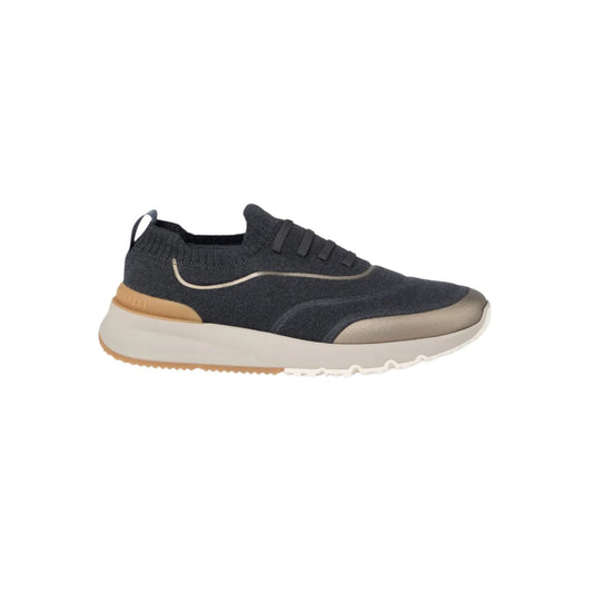 Brunello Cucinelli Techno Cotton Knit Runners With Heat-Bonded Details Night
