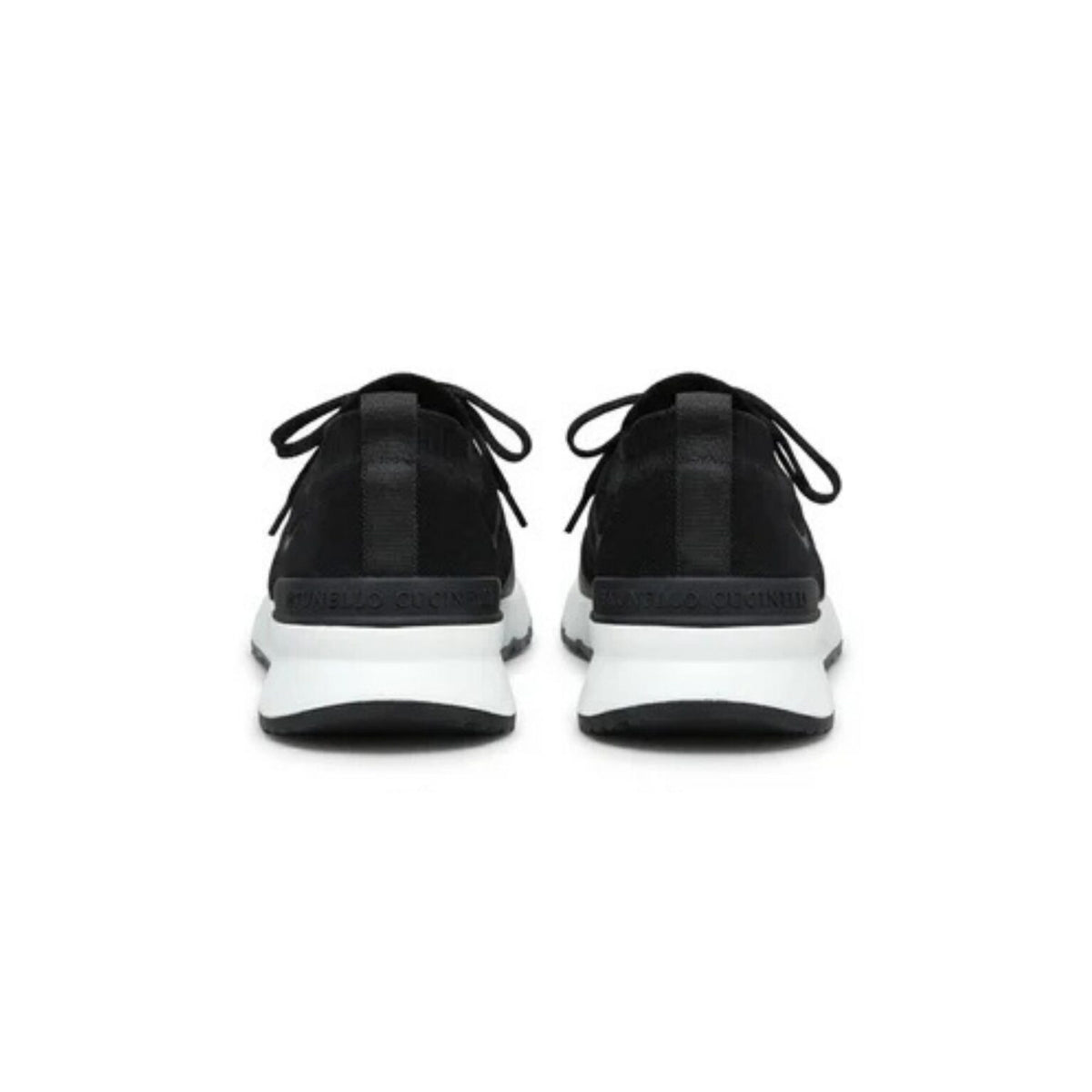 Brunello Cucinelli Techno Cotton Knit Runners With Heat-Bonded Details Black