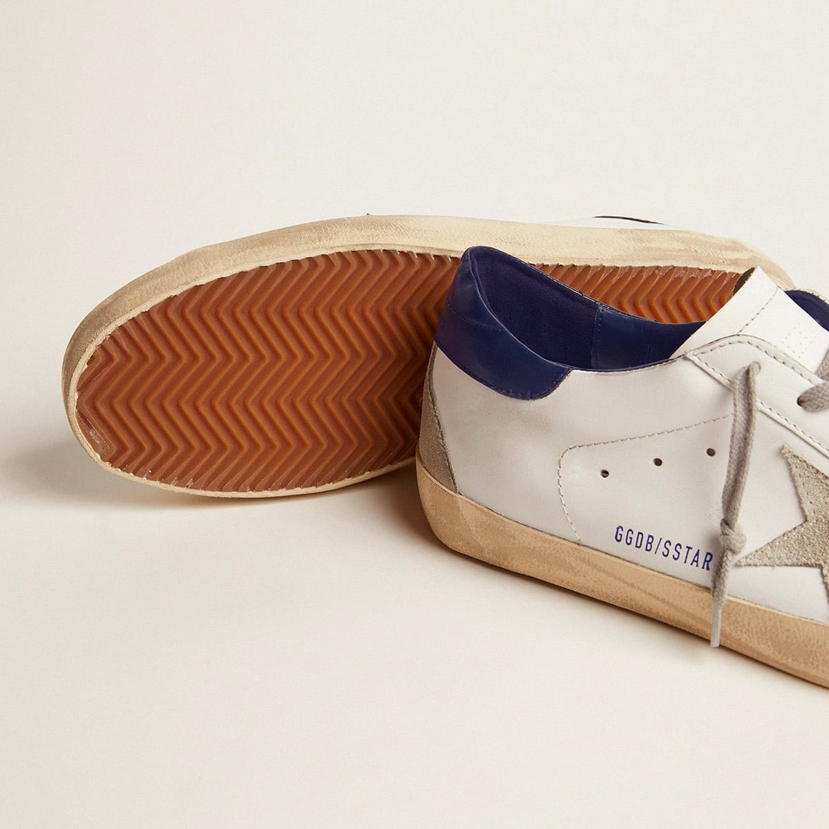 Golden Goose Super-Star – White Royal Blue Grey Suede Patch