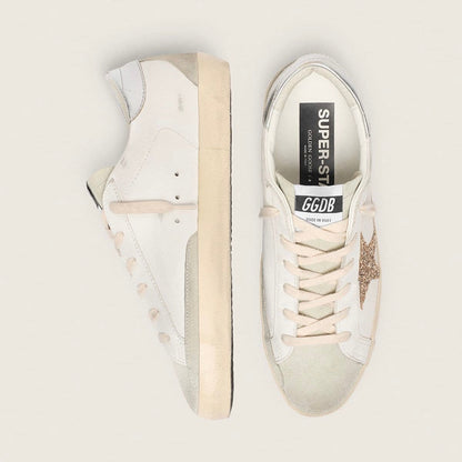 Golden Goose Super-Star – White Ice Gray Gold Glitter