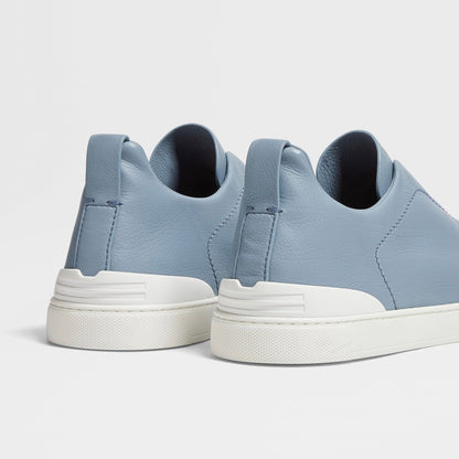 ZEGNA LIGHT BLUE TRIPLE STITCH™ SECONDSKIN SNEAKERS Light Blue