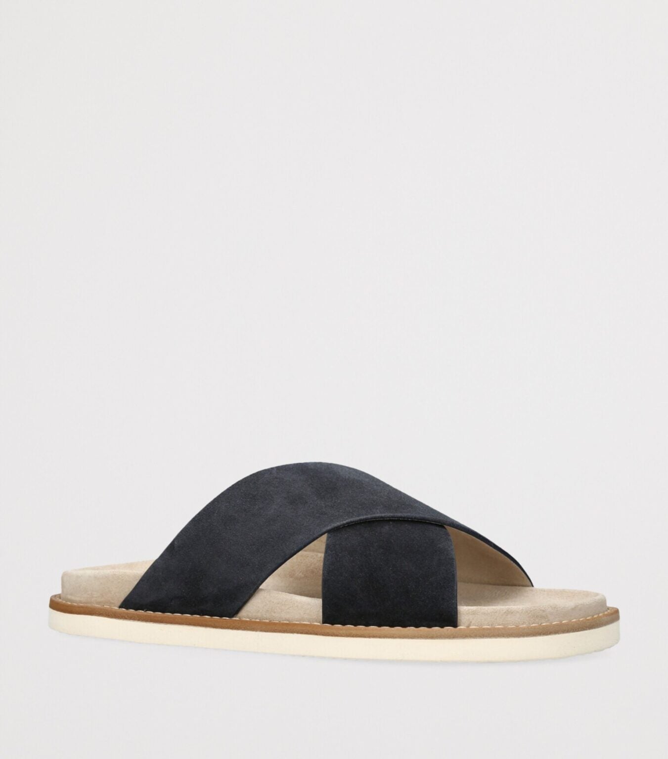 Brunello Cucinelli Black Suede Crossover Sandals