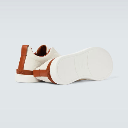 Zegna Triple Stitch leather sneakers WHITE TRIPLE STITCH Off White