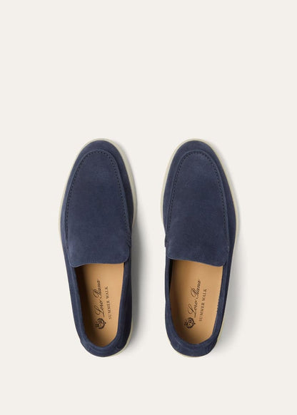 Loro Piana Summer Walk Loafer Suede Dark Deep Sea