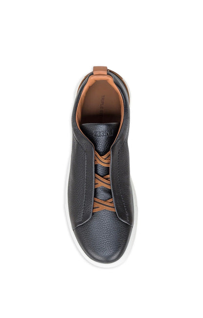 BLACK DEERSKIN TRIPLE STITCH™ SNEAKERS