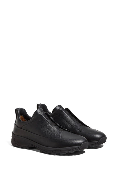 BLACK LEATHER TRIPLE STITCH™ MONTE SNEAKERS