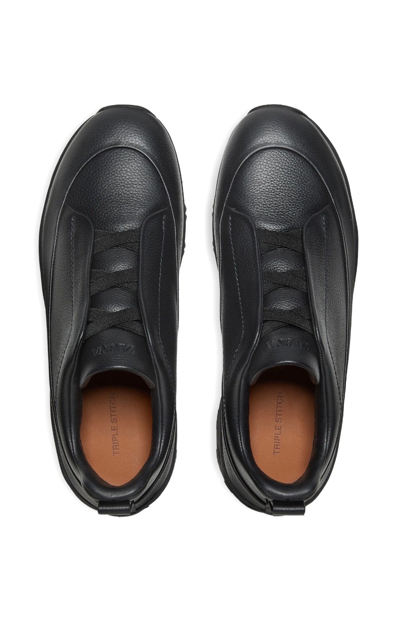 BLACK LEATHER TRIPLE STITCH™ MONTE SNEAKERS
