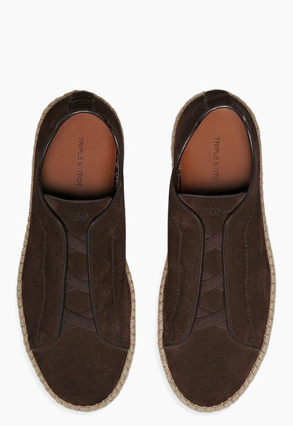 DARK BROWN SUEDE TRIPLE STITCH™ ESPADRILLES