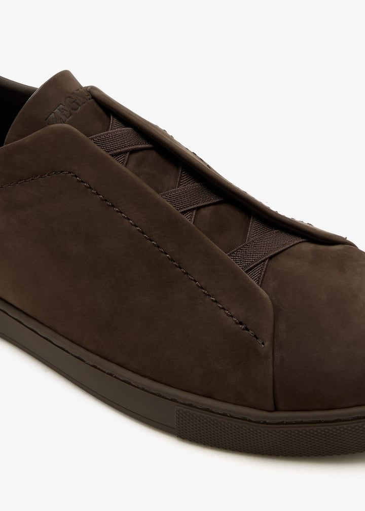 DARK BROWN TRIPLE STITCH™ SECONDSKIN SNEAKERS