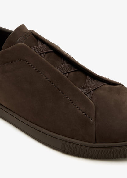 DARK BROWN TRIPLE STITCH™ SECONDSKIN SNEAKERS