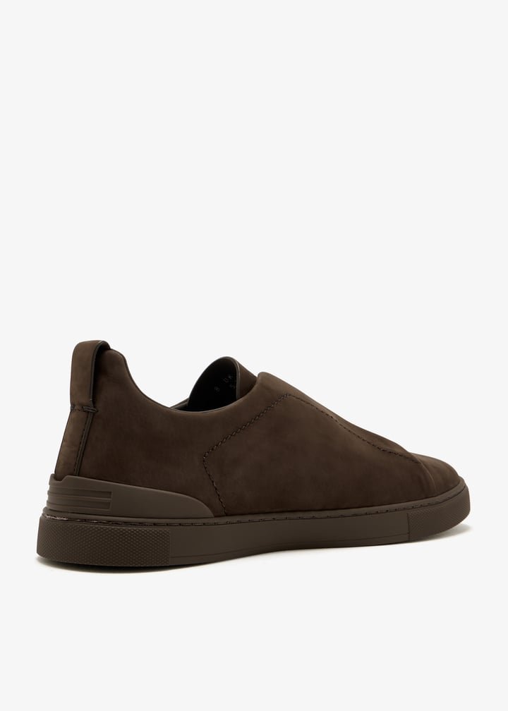 DARK BROWN TRIPLE STITCH™ SECONDSKIN SNEAKERS