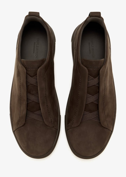 DARK BROWN TRIPLE STITCH™ SECONDSKIN SNEAKERS
